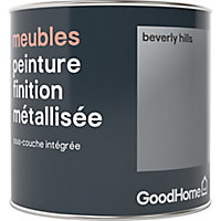 Peinture de rénovation meubles GoodHome argent Beverly Hills métallisé 0,5L