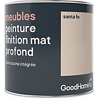 Peinture de rénovation meubles GoodHome beige Santa Fe mat profond 0,5L