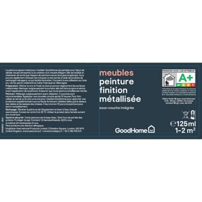 Peinture de rénovation meubles GoodHome blanc Calabasas métallisé 125ml