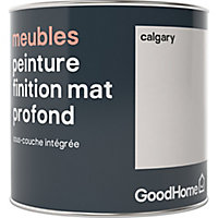 Peinture de rénovation meubles GoodHome blanc Calgary mat profond 0,5L