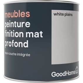 Peinture de rénovation meubles GoodHome blanc White Plains mat profond 0,5L
