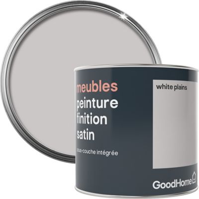 Peinture de rénovation meubles GoodHome blanc White Plains satin 0,5L