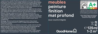 Peinture de rénovation meubles GoodHome gris Denali mat profond 125ml