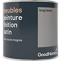Peinture de rénovation meubles GoodHome gris Long Island satin 0,5L