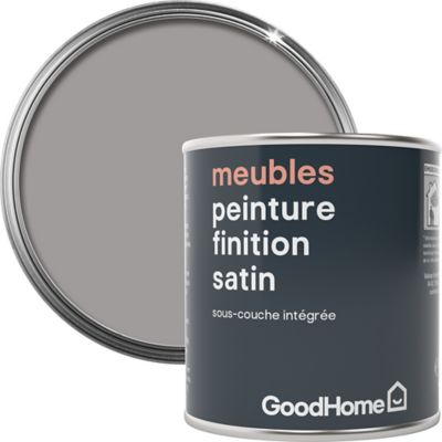 Peinture de rénovation meubles GoodHome gris Long Island satin 125ml