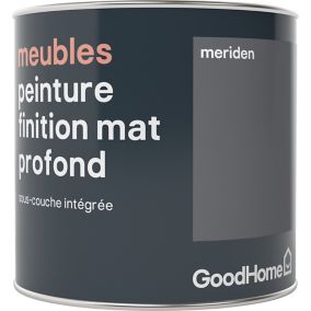 Peinture de rénovation meubles GoodHome gris Meriden mat profond 0,5L