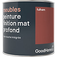 Peinture de rénovation meubles GoodHome rouge Fulham mat profond 0,5L