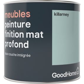 Peinture de rénovation meubles GoodHome vert Killarney mat profond 0,5L