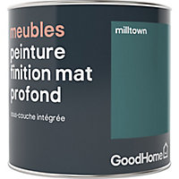 Peinture de rénovation meubles GoodHome vert Milltown mat profond 0,5L