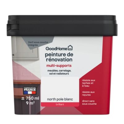 Peinture de rénovation multi-supports blanc north pole brillant GoodHome 750ml
