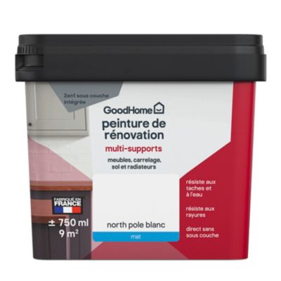 Peinture de rénovation multi-supports blanc north pole mat GoodHome 750ml