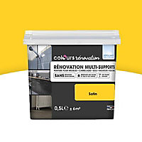 Peinture de rénovation multi-supports COLOURS carton jaune satin 0,5L