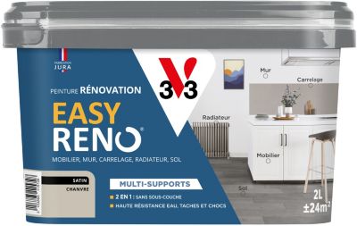 Peinture de rénovation multi-supports V33 Easy Reno beige chanvre satin 2L