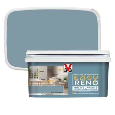 Peinture de rénovation multi-supports V33 Easy Reno bleu gris satin 2L