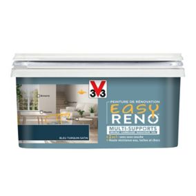 Peinture de rénovation multi-supports V33 Easy Reno bleu turquin satin 2L