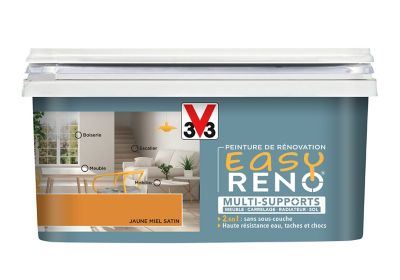 Peinture de rénovation multi-supports V33 Easy Reno jaune miel satin 2L