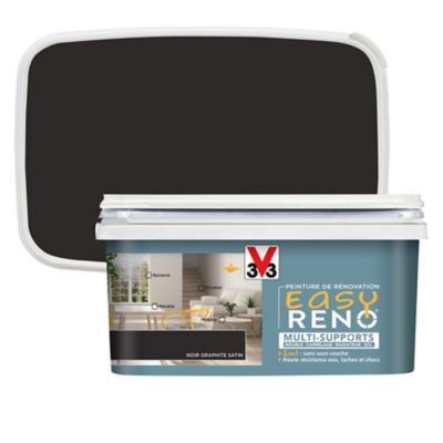 Peinture de rénovation multi-supports V33 Easy Reno noir graphite satin 2L