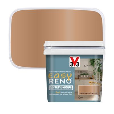 Peinture de rénovation multi-supports V33 Easy Reno or blanc métallisé 0,75L