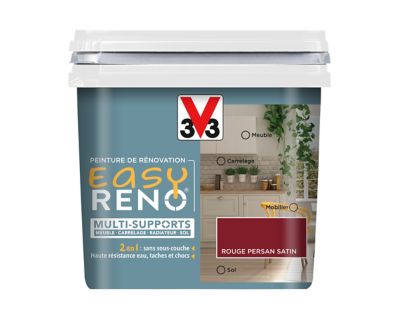 Peinture de rénovation multi-supports V33 Easy Reno rouge persan satin 0,75L