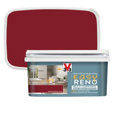 Peinture de rénovation multi-supports V33 Easy Reno rouge persan satin 2L