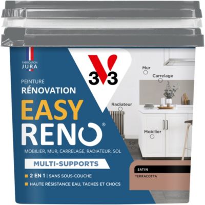 Peinture de rénovation multi-supports V33 Easy Reno terracotta satin 750ml