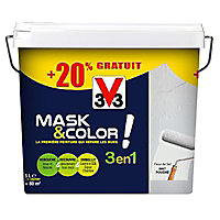 Peinture de rénovation multi-supports V33 Mask & color fleur de sel mat 5L + 20% gratuit