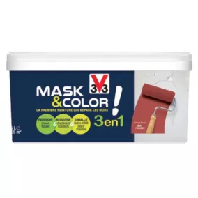 Peinture de rénovation multi-supports V33 Mask & color rouge pavot mat 2,5L
