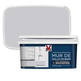 Peinture de rénovation mur de salle de bain V33 tendre gris satin 2L