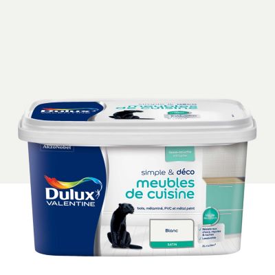 Peinture de rénovation pour mobilier Simple & Deco Meubles De Cuisine Dulux Valentine satin blanc 2L