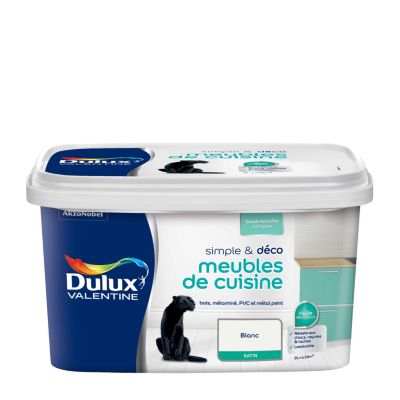 Peinture de rénovation pour mobilier Simple & Deco Meubles De Cuisine Dulux Valentine satin blanc 2L