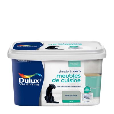 Peinture de rénovation pour mobilier Simple & Deco Meubles De Cuisine Dulux Valentine satin vert amande 2L