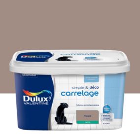 Peinture de rénovation pour support spécifique Simple & Deco Carrelage Dulux Valentine satin marron taupe 2L
