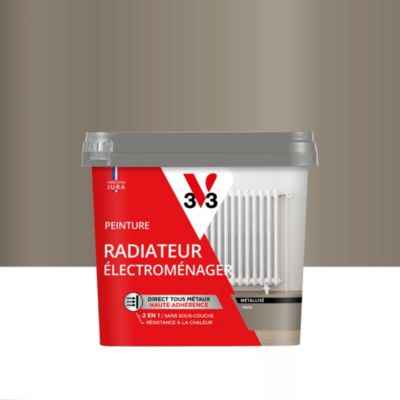 Peinture de rénovation radiateur électroménager V33 argent inox métallisé 0,75L