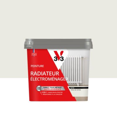 Peinture de rénovation radiateur électroménager V33 blanc voile de coton satin 0,75L