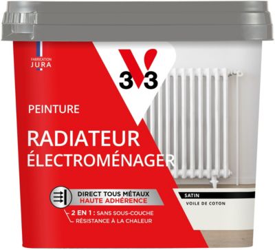 Peinture de rénovation radiateur électroménager V33 blanc voile de coton satin 0,75L