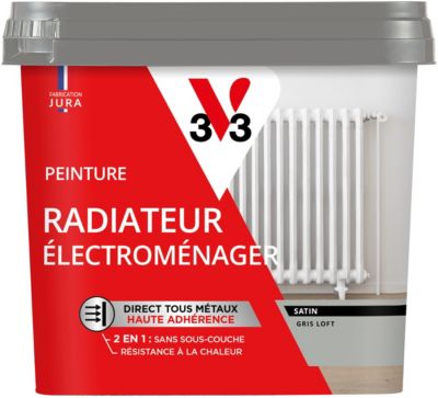 Peinture de rénovation radiateur électroménager V33 gris loft satin 0,75L