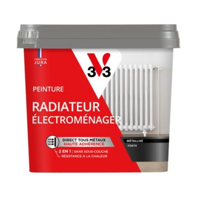 Peinture de rénovation radiateur électroménager V33 noir fonte métallisé 0,75L