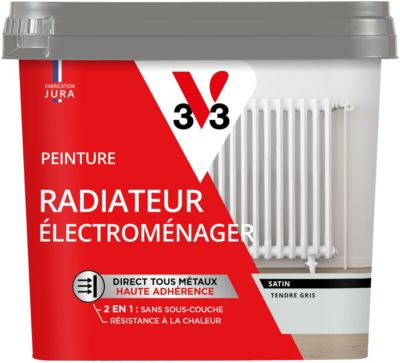 Peinture de rénovation radiateur électroménager V33 tendre gris satin 0,75L