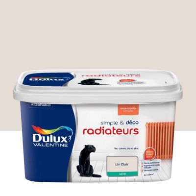 Peinture de rénovation radiateurs blanc lin clair satin Dulux Valentine Simple & Déco 2 L