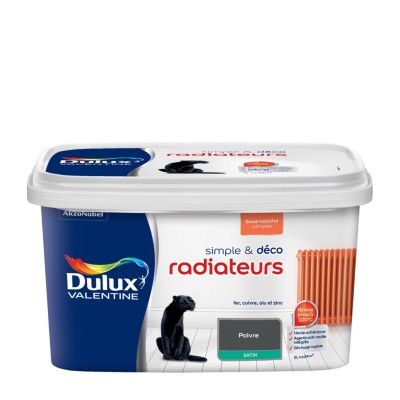 Peinture de rénovation radiateurs gris poivre satin Dulux Valentine Simple & Déco 2 L