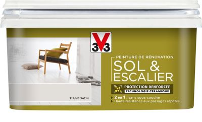 Peinture de rénovation sol et escalier V33 plume satin 2L