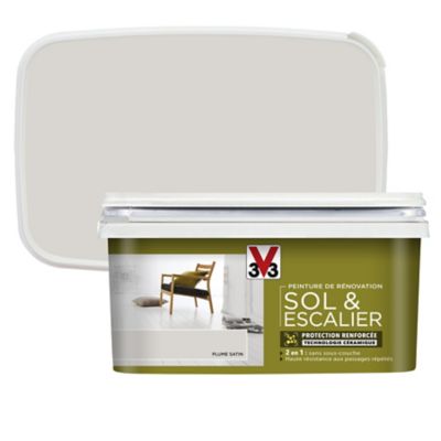 Peinture de rénovation sol et escalier V33 plume satin 2L