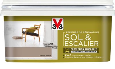 Peinture de rénovation sol et escalier V33 taupe satin 2L