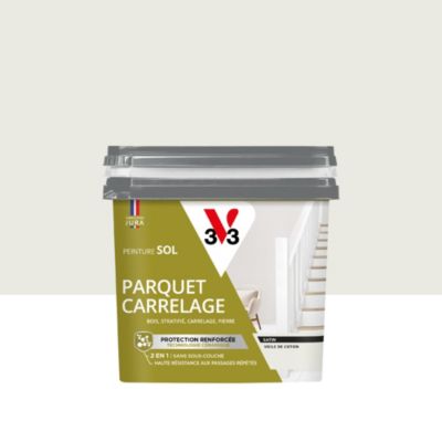 Peinture de rénovation sol, parquet, carrelage V33 blanc voile de coton satin 0,75L