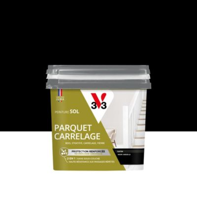 Peinture de rénovation sol, parquet, carrelage V33 noir carbone satin 0,75L