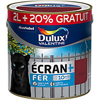 Peinture Ecran+ Fer antirouille Dulux Valentine brillant rouge basque RAL 3004 2L +20% gratuit