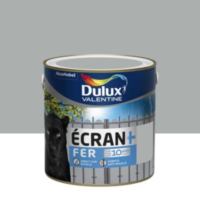 Peinture Ecran+ Fer protection antirouille Dulux Valentine brillant gris franc 2L
