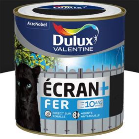 Peinture Ecran+ Fer protection antirouille Dulux Valentine brillant noir RAL 9005 0,5L