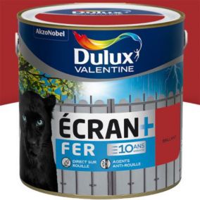Peinture Ecran+ Fer protection antirouille Dulux Valentine brillant rouge agricole 2L