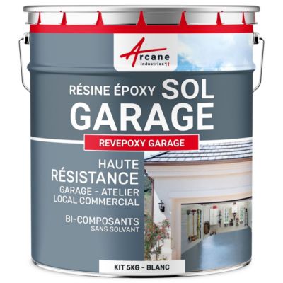 PEINTURE EPOXY SOL GARAGE - REVEPOXY GARAGE Blanc - 5 kg (jusqu'à 16 m² en 2 couches) - ARCANE INDUSTRIES
